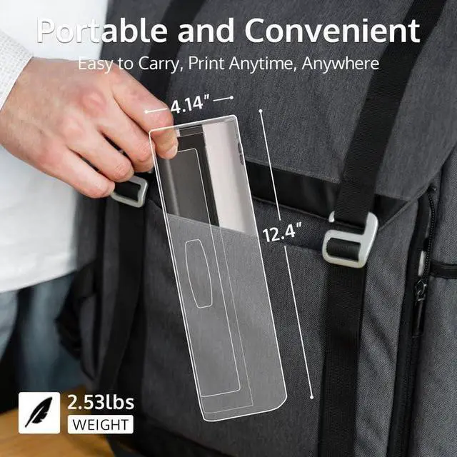 Alt view image 5 of 7 - Portable Printer Wireless for Travel, Thermal Inkless Printer, Support US Letter & A4 Size, Compatible with iOS, Android, Laptop with 1 Roll 8.5" x 11" Thermal Paper, for Mobile Office