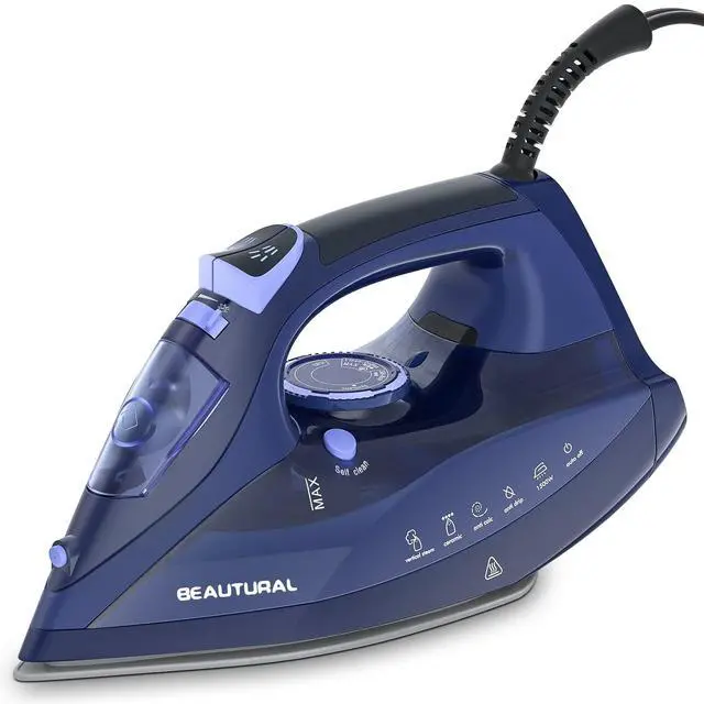 Main image of Steam Iron for Clothes with Precision Thermostat Dial, Ceramic Coated Soleplate, 3-Way Auto-Off, Self-Cleaning, Anti-Calcium, Anti-Drip Blue
