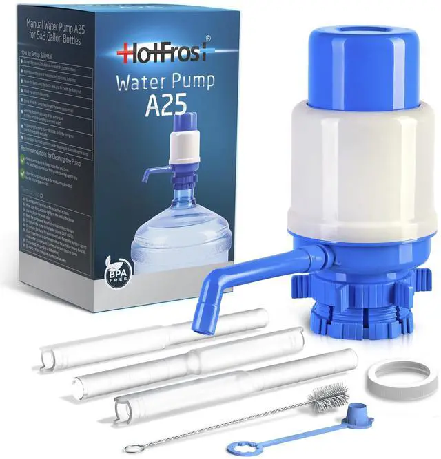 Alt view image 4 of 6 - Manual Water Pump for 5 Gallon Jug & Bottle Non-Electric 5 Gallon Water Dispenser, Universal Hand Pump with 3 Adjustable Tubes, 53mm Screw Top Adapter, Spout Cap & Cleaning Brush, BPA-Free