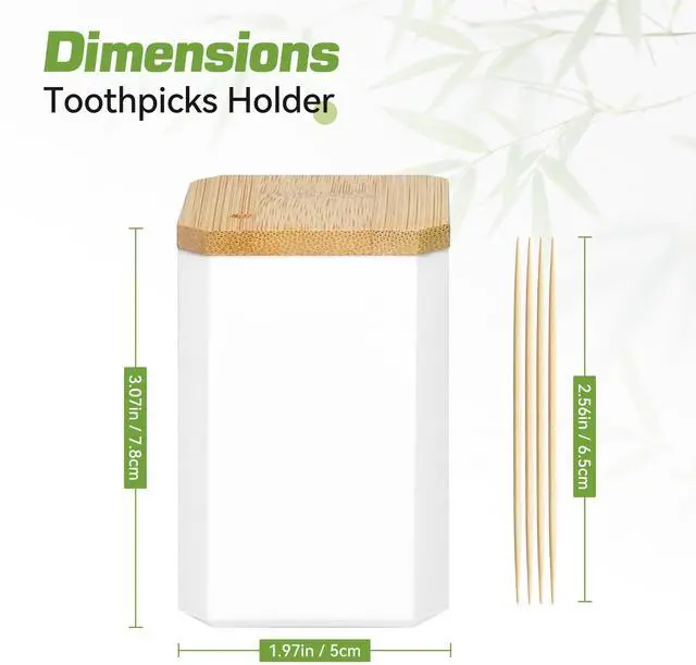Alt view image 2 of 7 - Toothpick Holders 1 Pack with 600 Picks,Round Toothpicks Double-Side Point for Teeth,Food Pick,Appetizers,Cocktails Fruits,Olive&DIY Craft.