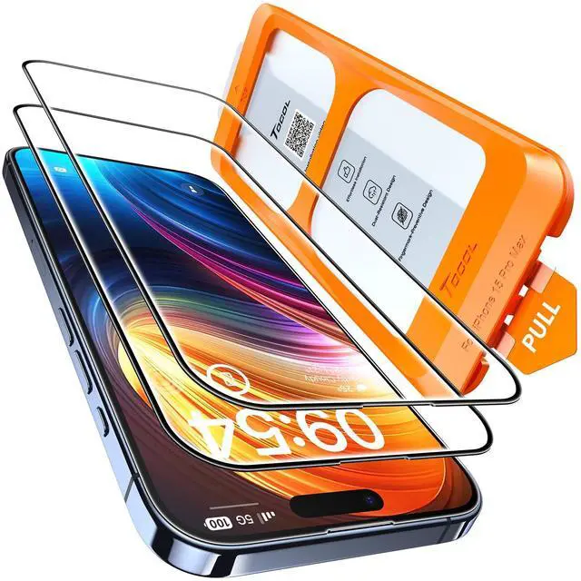 Main image of for iPhone 15 Pro Max Screen Protector 9H Hardness Military Grade Shatterproof HD Tempered Glass for Full Coverage Easy Installation 2 Pack