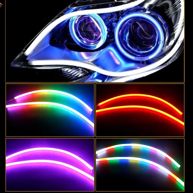 Alt view image 2 of 7 - Car Headlight LED Strip, 24 Inch Waterproof Exterior Car Lights APP Control | Dreamcolor Chasing LED Daytime Running Light, 2-Pack