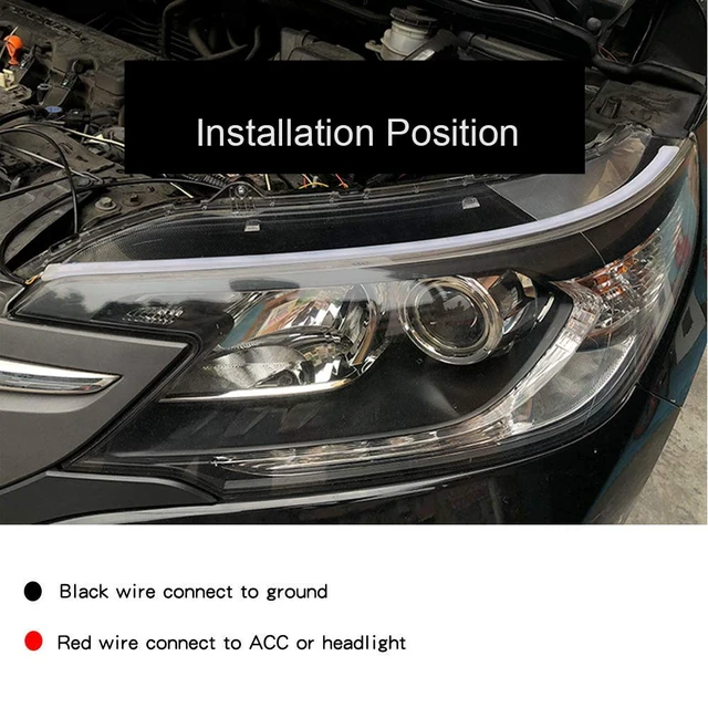 Alt view image 6 of 7 - Car Headlight LED Strip, 24 Inch Waterproof Exterior Car Lights APP Control | Dreamcolor Chasing LED Daytime Running Light, 2-Pack