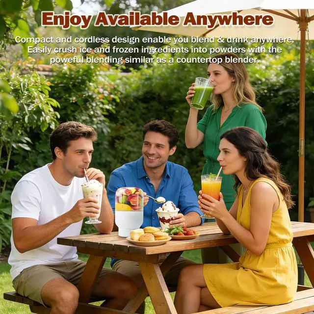 Alt view image 7 of 7 - Portable blender, 700ml Mini Wireless personal cup, USB Rechargeable, Making Smoothies and Shakes, 18 Blades, Powerful Blending Effect, Compact for Kitchen, Office, Travel, Gym Use