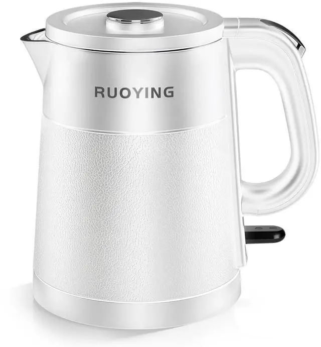 Main image of 0.8L Portable Stainless Steel Travel Electric Kettle, Double Wall | White. Small Capacity, Cool Touch Double Wall Stainless Steel, Fast Boil, Auto Shutoff & Boil Dry Safety, 2-Year Warranty