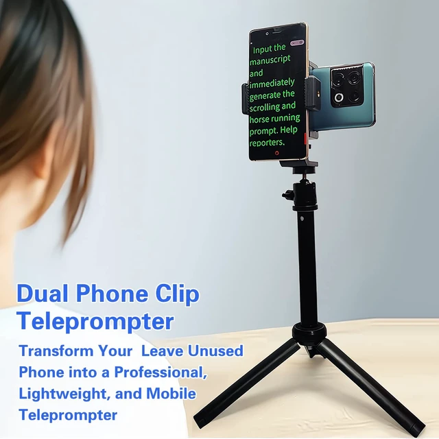 Alt view image 2 of 6 - Teleprompter iPhone & Android, Double Phone Holder for Video Recording, Neewer Teleprompter Kit, The Collapsing Design Allows for Easy Storage and Transport 20" Desk Version Strengthened