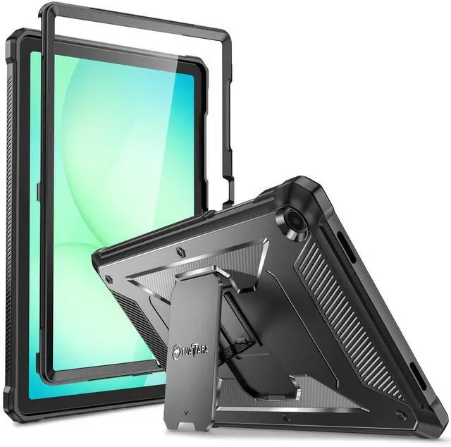 Main image of Shockproof Case for Samsung Galaxy Tab A11+ Plus 11 Inch 2025/ A9+ Plus 2023, Tuatara Rugged Unibody Hybrid Bumper Kickstand Cover Built-in Screen Protector, Black