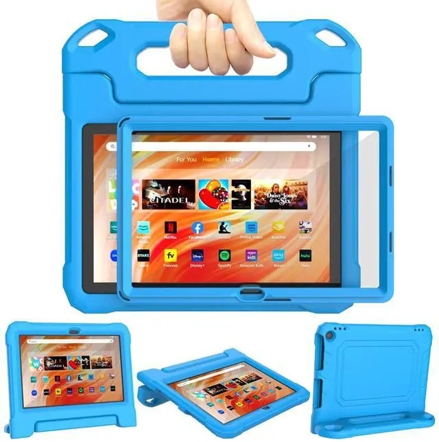 Main image of Tablet Case for Kids (13th/11th Generation, 2023/2021 Release),Lightweight Shockproof Case Built-in Screen Protector with Handle Stand, Not fit iPad Samsung- Blue