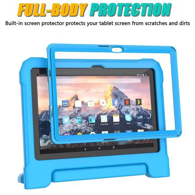 Alt view image 3 of 7 - Tablet Case for Kids (13th/11th Generation, 2023/2021 Release),Lightweight Shockproof Case Built-in Screen Protector with Handle Stand, Not fit iPad Samsung- Blue