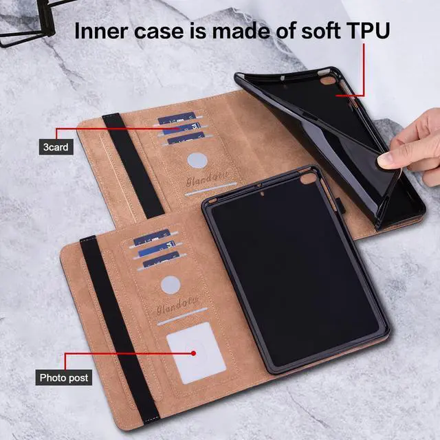 Alt view image 3 of 7 - Case for Samsung Galaxy Tab A11 Plus/A11+/A9 Plus/A9+ 5G 11 Inch 2025/2023, Auto Wake/Sleep Pencil Holder Flip Wallet Leather Shockproof Cover, Diamond Butterfly