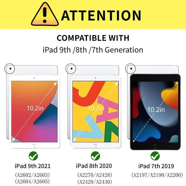 Alt view image 2 of 7 - Kids Case for iPad 9th 8th 7th Generation,Shockproof Silicone Kids Cover for iPad 10.2 2021/2020/2019 with Handle Stand for New Apple iPad 10.2 inch(Rainbow)