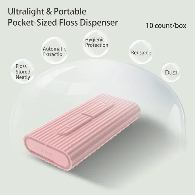 Alt view image 2 of 7 - Ultralight Dental Floss Picks Case-Storage 10 Count Professional Shred Resistant Flossers-Superfine Toothpicks Sticks-Best Dental Oral Care Tools for Adults(Pink)