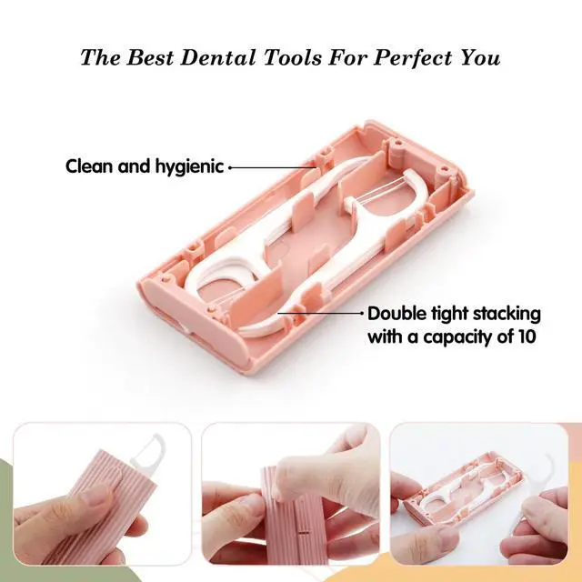 Alt view image 6 of 7 - Ultralight Dental Floss Picks Case-Storage 10 Count Professional Shred Resistant Flossers-Superfine Toothpicks Sticks-Best Dental Oral Care Tools for Adults(Pink)