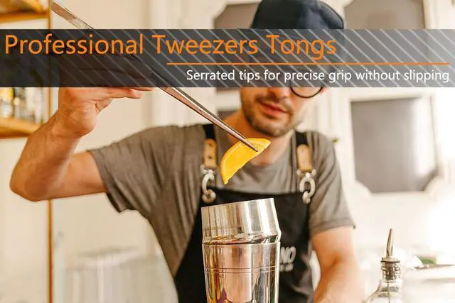 Alt view image 7 of 7 - 6 Pcs Cooking Tweezer Tongs, 12'' and 6.3" Stainless Steel Kitchen Tweezer Set, Professional Chef Tweezers for Cooking, Repairing, Sea Food, BBQ, Multi-use