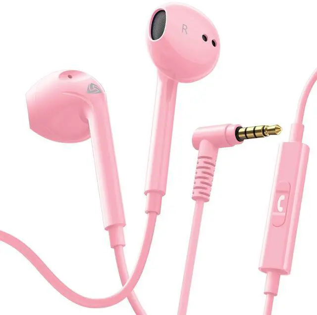 Main image of Zenith Wired Earbuds in-Ear Headphones, 5 Year Warranty, Earphones with Microphone, Corded for 3.5mm Jack Ear Buds for iPhone, Samsung, Computer, Laptop, Kids, School Students, Small Ear - Pink