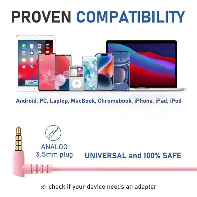Alt view image 5 of 7 - Zenith Wired Earbuds in-Ear Headphones, 5 Year Warranty, Earphones with Microphone, Corded for 3.5mm Jack Ear Buds for iPhone, Samsung, Computer, Laptop, Kids, School Students, Small Ear - Pink
