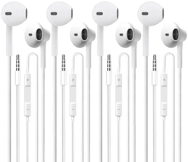 Main image of Wired Earbuds 4 Pack, Earbuds HiFi Stereo Wired Earphones Headphones with Microphone Volume Control Compatible with iPad, Laptop, MP3, Android Smartphones, Fits All 3.5mm Jack Device