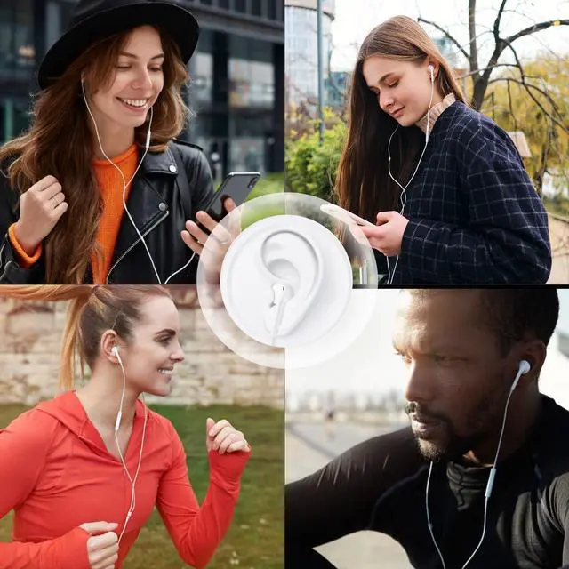 Alt view image 7 of 7 - Wired Earbuds 4 Pack, Earbuds HiFi Stereo Wired Earphones Headphones with Microphone Volume Control Compatible with iPad, Laptop, MP3, Android Smartphones, Fits All 3.5mm Jack Device