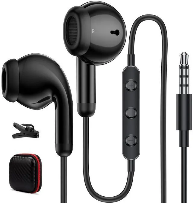 Main image of Wired Earbuds Headphones for Chromebook ThinkPad Laptops,3.5mm Plug | Noise Cancelling Ear Buds with Microphone,3,5mm Jack Earphones for Kindle Fire Tablet/Samsung A14 A15/Switch PC School,Black