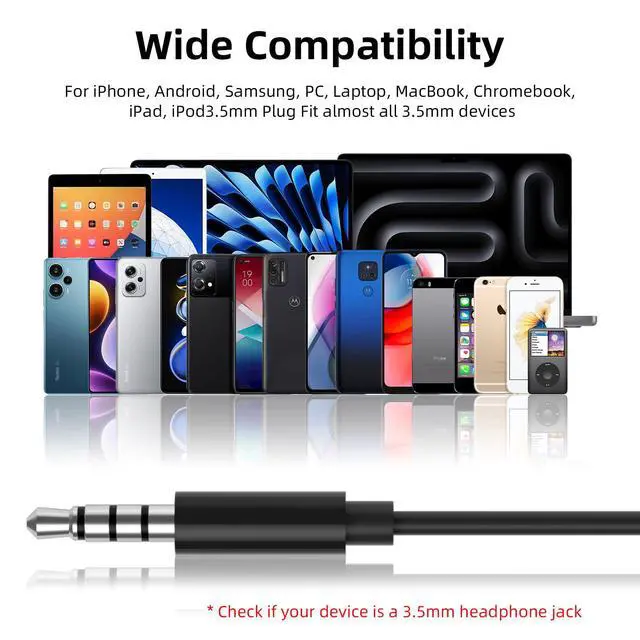 Alt view image 6 of 6 - Wired Earbuds Headphones for Chromebook ThinkPad Laptops,3.5mm Plug | Noise Cancelling Ear Buds with Microphone,3,5mm Jack Earphones for Kindle Fire Tablet/Samsung A14 A15/Switch PC School,Black