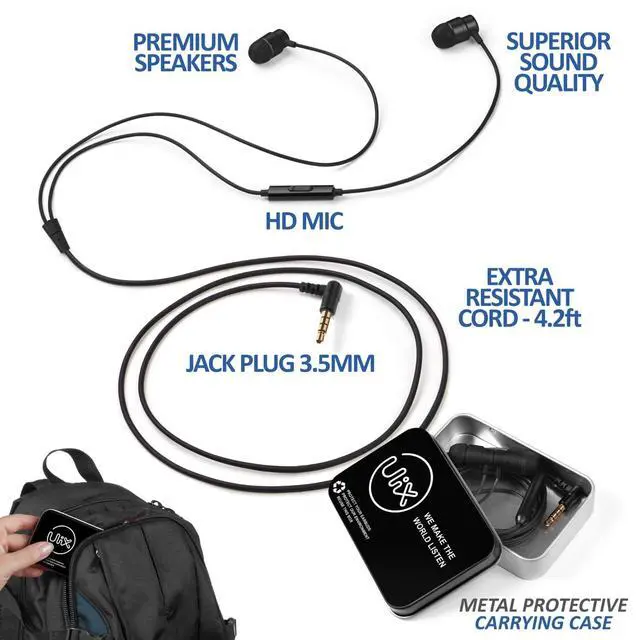 Alt view image 2 of 7 - Rider Wired Earbuds in-Ear Headphones, Earphones with Microphone, with Anti-Tangle Cable, Ear Buds for iPhone, iPad, Samsung, School Students, Kids, Women, Small Ears