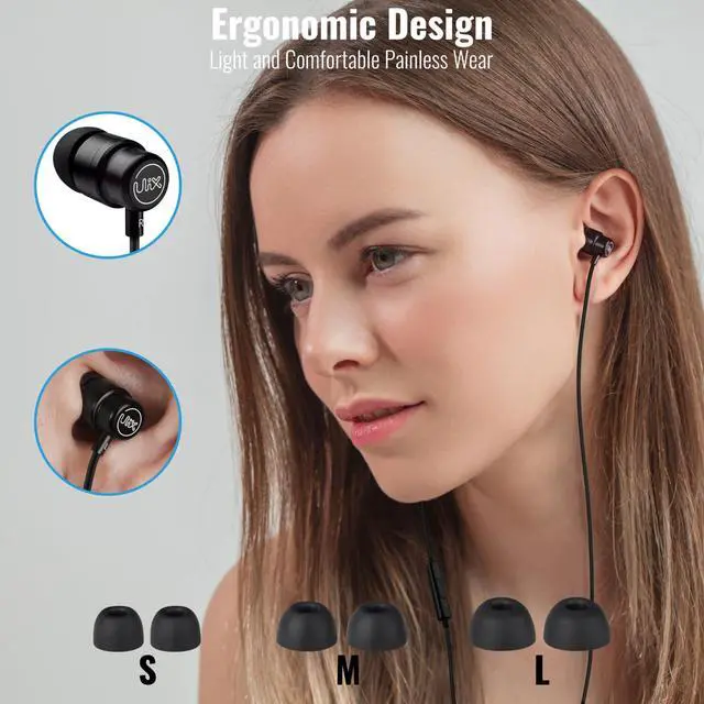 Alt view image 6 of 7 - Rider Wired Earbuds in-Ear Headphones, Earphones with Microphone, with Anti-Tangle Cable, Ear Buds for iPhone, iPad, Samsung, School Students, Kids, Women, Small Ears