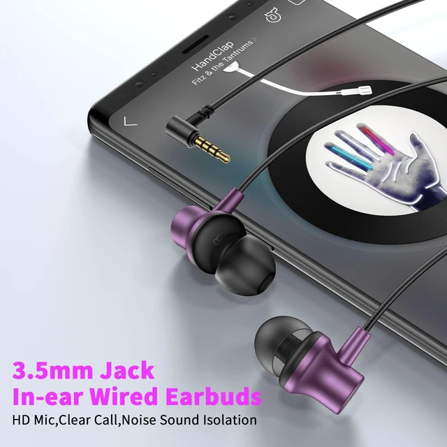 Alt view image 2 of 7 - 3.5mm Wired Headphones for Laptop School Kids Earbuds with Case Mic 3.5mm Jack Noise Isolating Cord Earphones Plug in EarbudS for Kindle Fire Tablet/Chromebook ThinkPad Computer/Airplane,Purple