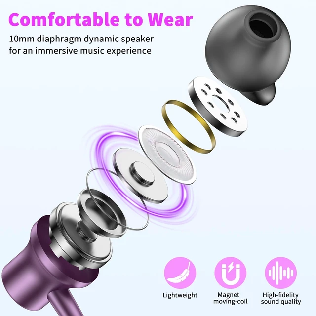 Alt view image 5 of 7 - 3.5mm Wired Headphones for Laptop School Kids Earbuds with Case Mic 3.5mm Jack Noise Isolating Cord Earphones Plug in EarbudS for Kindle Fire Tablet/Chromebook ThinkPad Computer/Airplane,Purple