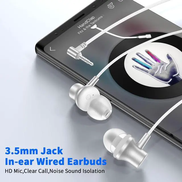 Alt view image 3 of 7 - AIAUXAI 3.5mm Wired Earbuds with Mic for School Laptop PC Chromebook,White