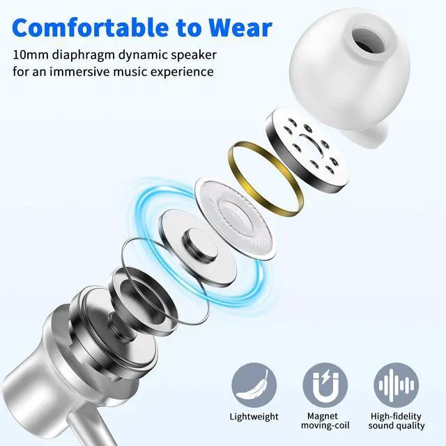 Alt view image 6 of 7 - AIAUXAI 3.5mm Wired Earbuds with Mic for School Laptop PC Chromebook,White