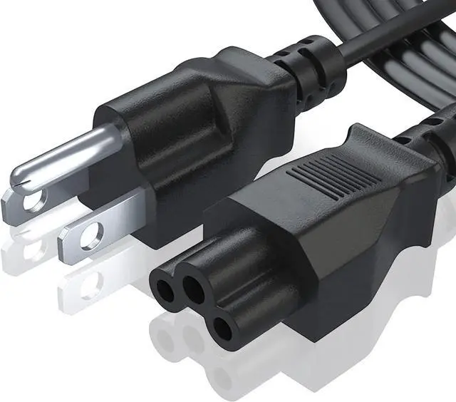 Main image of 3 Prong Power Cord Replacement C5 Power Cable for Computers, TV, Monitors, Compatible with LG, Samsung, Dell, HP, Acer, Asus - NEMA 5-15P to C5 - Mickey Mouse Connector (3-Feet)