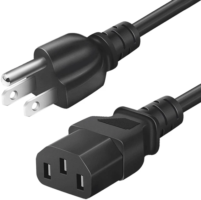 Main image of Universal 3 Prong Power Cord 6FT 18AWG 10A 125V for TV Computer Printer | Compatible with Samsung Dell Vizio HP Laserjet Pro Radio Electronics and More Devices
