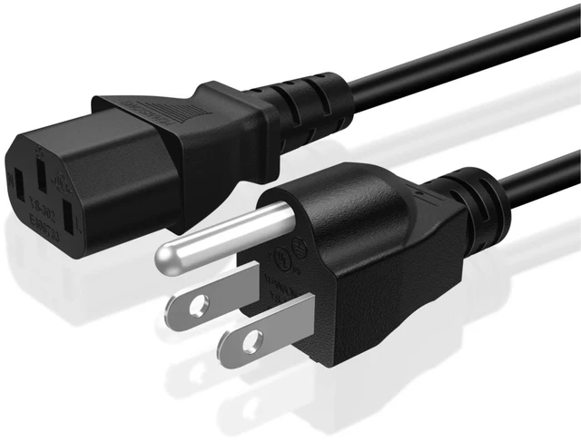 Main image of 15FT PC Power Cord, 3 Prong 10A 125V NEMA 5-15P to IEC C13, Black 18 Awg Replacement Cable for Pcs, Monitors, Tvs, Printers, Ps3 and Other Devices with An Iec C13 Power Inlet