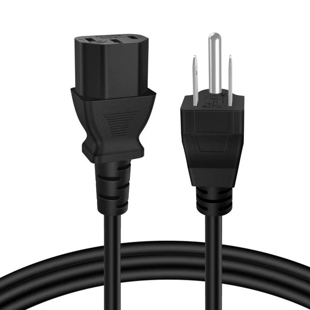 Alt view image 5 of 6 - 15FT PC Power Cord, 3 Prong 10A 125V NEMA 5-15P to IEC C13, Black 18 Awg Replacement Cable for Pcs, Monitors, Tvs, Printers, Ps3 and Other Devices with An Iec C13 Power Inlet