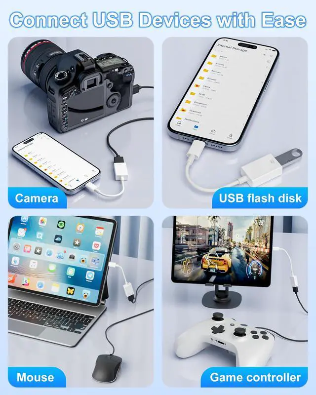Alt view image 6 of 7 - USB C to USB A Adapter, 2 Pack Type-C OTG Male to Female Converter, for MacBook, iPad Pro, Galaxy, Laptops, Tablets, Flash Drives, Keyboards and More