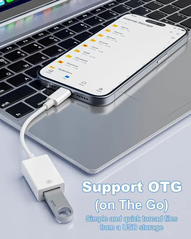 Alt view image 7 of 7 - USB C to USB A Adapter, 2 Pack Type-C OTG Male to Female Converter, for MacBook, iPad Pro, Galaxy, Laptops, Tablets, Flash Drives, Keyboards and More