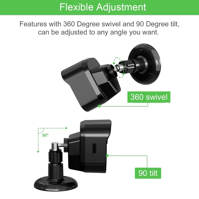 Alt view image 4 of 6 - Wall Mount Bracket for Blink Outdoor 4 (4th Gen) & 3 (3rd Gen) & 2K+ (new model) Camera, Weatherproof Protective Cover Case with 360° Adjustable Mount for Home Security Camera System Black (3 Pack)