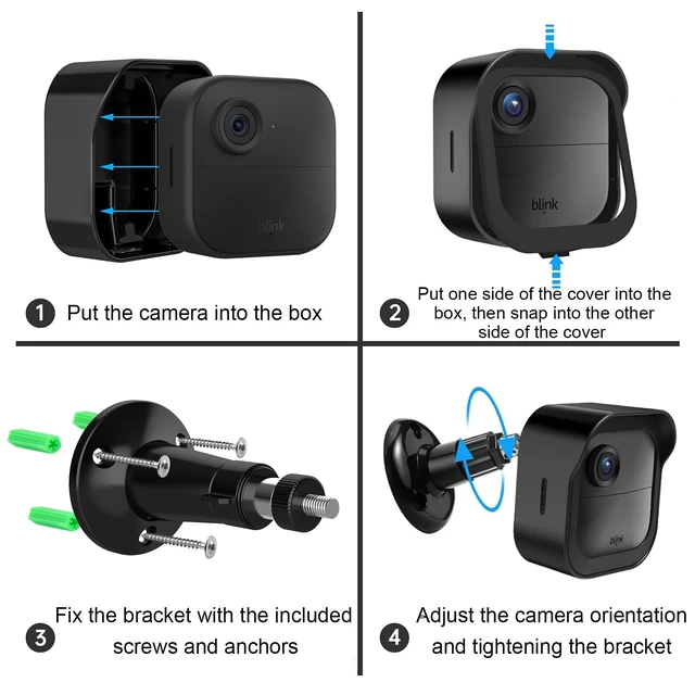 Alt view image 5 of 6 - Wall Mount Bracket for Blink Outdoor 4 (4th Gen) & 3 (3rd Gen) & 2K+ (new model) Camera, Weatherproof Protective Cover Case with 360° Adjustable Mount for Home Security Camera System Black (3 Pack)