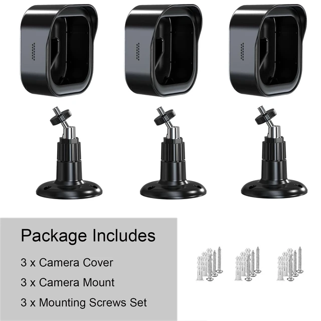 Alt view image 6 of 6 - Wall Mount Bracket for Blink Outdoor 4 (4th Gen) & 3 (3rd Gen) & 2K+ (new model) Camera, Weatherproof Protective Cover Case with 360° Adjustable Mount for Home Security Camera System Black (3 Pack)