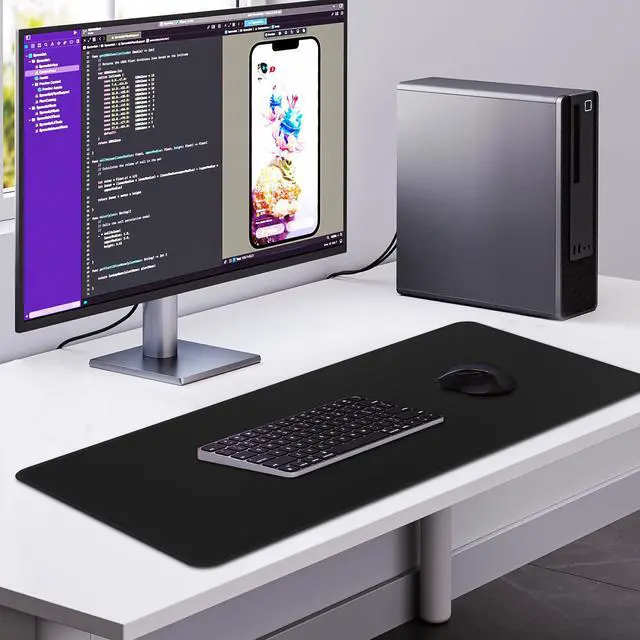 Alt view image 3 of 6 - Large Gaming Mouse Pad Extended XXL Mouse Mat Long Desk Pad with Stitched Edges for Keyboard Home Office Gaming Work Big Desk Pad (35.4x15.7IN,90x40) (Black)