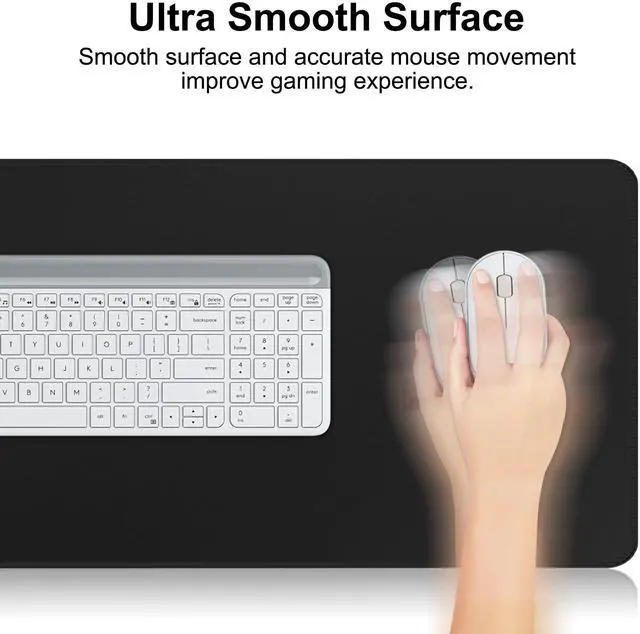 Alt view image 4 of 6 - Large Gaming Mouse Pad Extended XXL Mouse Mat Long Desk Pad with Stitched Edges for Keyboard Home Office Gaming Work Big Desk Pad (35.4x15.7IN,90x40) (Black)