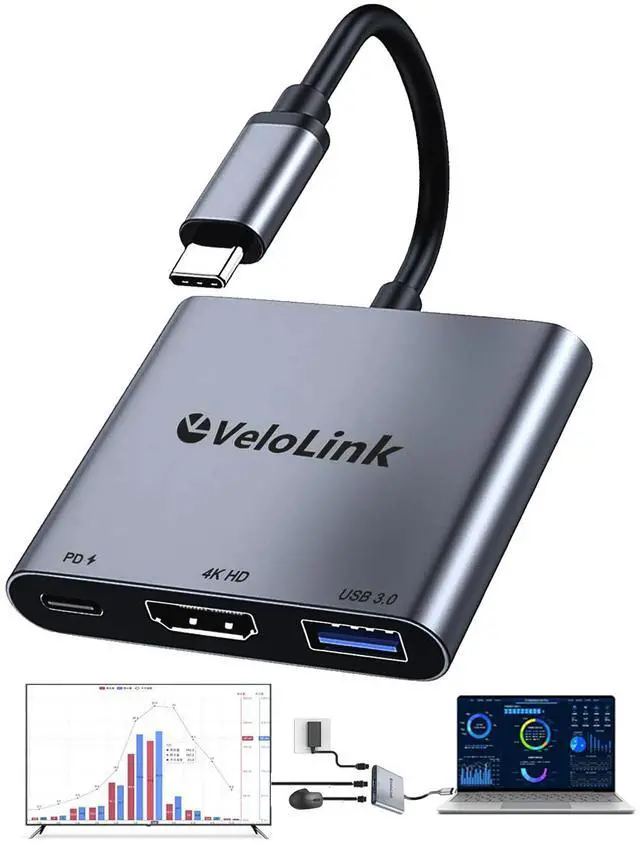 Main image of Usbc to hdmi Adapter,hdmi to USB c with 100W PD & USB 3.0,4K HDMI to Typec Adapter, USB C Hub Multiport AV Converter Compatible with MacBook,Laptops, iPhone,PC, Nintendo Switch (Darkgray)
