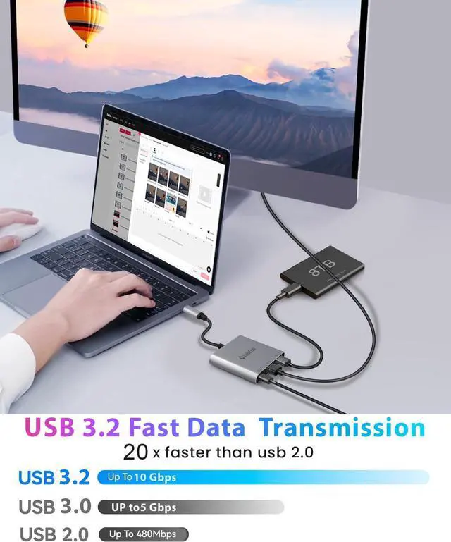 Alt view image 7 of 7 - Switch 2 Dock HDMI2.1 Upgraded V22 for Nintendo Switch 2 Compatible with the Latest firmware V22+/Plug&Play/Usbc to HDMI Adapter 4k120Hz for Laptop/MacBook