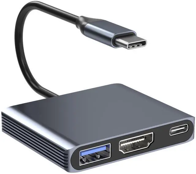 Main image of USB C to HDMI Adapter, 3-in-1 4K@30Hz Digital AV Multiport Adapter with 4K HDMI Output, 100W PD & USB 3.0 Port, Type C to HDMI Adapter Compatible for MacBook Pro, HP, MacBook Air, iPad Pro, Dell, HP