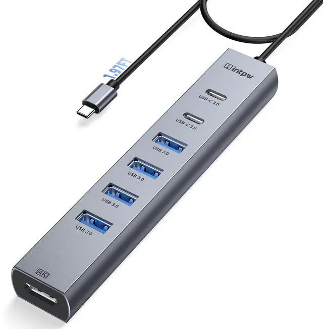 Main image of USB C Hub HDMI Multiport Adapter USB C to HDMI USBC Hub with HDMI 4K60Hz 8 Ports Aluminum Thunderbolt to USB Hub 3.0 5Gbps Type C Hub Extender for Laptop Mac iPad PC Surface(8 Ports)