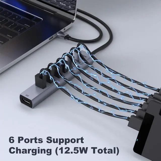 Alt view image 4 of 7 - USB C Hub HDMI Multiport Adapter USB C to HDMI USBC Hub with HDMI 4K60Hz 8 Ports Aluminum Thunderbolt to USB Hub 3.0 5Gbps Type C Hub Extender for Laptop Mac iPad PC Surface(8 Ports)