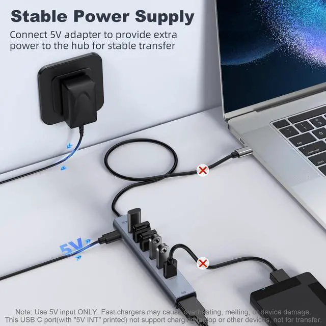 Alt view image 7 of 7 - USB C Hub HDMI Multiport Adapter USB C to HDMI USBC Hub with HDMI 4K60Hz 8 Ports Aluminum Thunderbolt to USB Hub 3.0 5Gbps Type C Hub Extender for Laptop Mac iPad PC Surface(8 Ports)