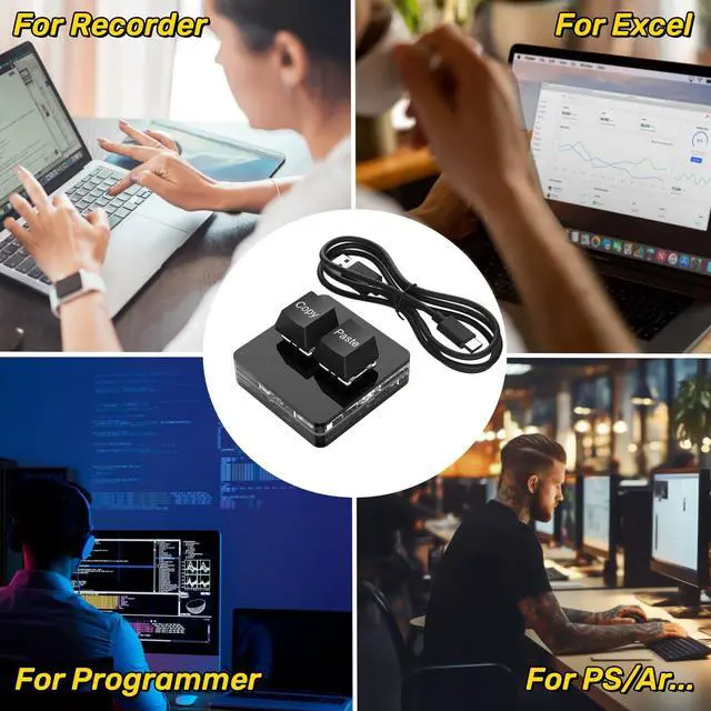 Alt view image 3 of 5 - OSU Keypad HotSwap One Handed Mechanical Gaming Keyboard Backlit Mini USB Keypad for Accounting Working or Rhythm Games (3-Key)