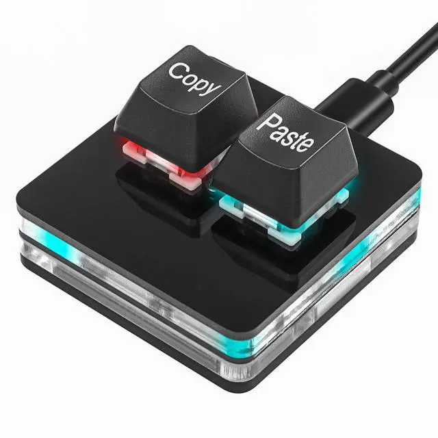 Main image of USB Mini 2 Key Keypad 2-Key Copy Paste Keyboard OSU Keypad HotSwap One Handed Mechanical Gaming Keyboard with USB Cable for Accounting Working or Rhythm Games