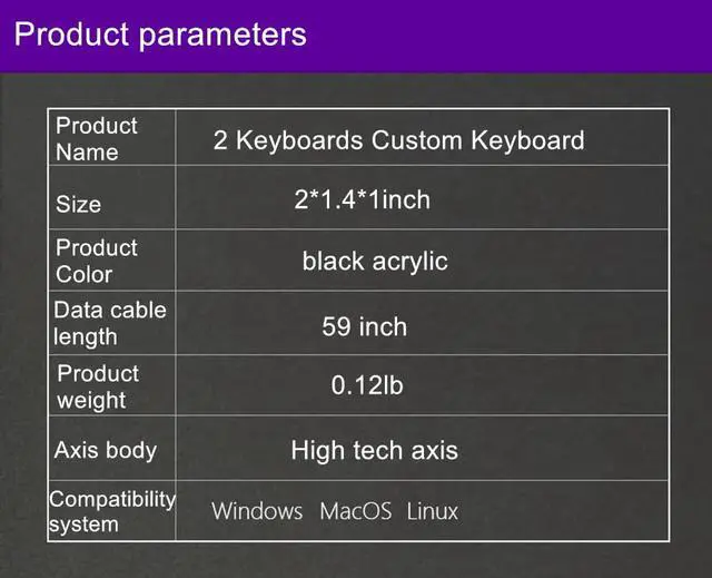 Alt view image 6 of 6 - USB Mini 2-Key Programmable Macro Keyboard, Hot Swappable Mechanical Keyboard with 1.5 Meter USB Data Cable (Black)